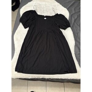 New Old Navy Womens Black Baby Doll Puff Sleeves Dress Size XXL Tall NWT